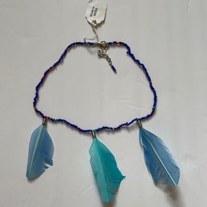 Feather And Bead Necklace